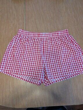Chunoy Red Gingham Women's Elastic-Waist Shorts
